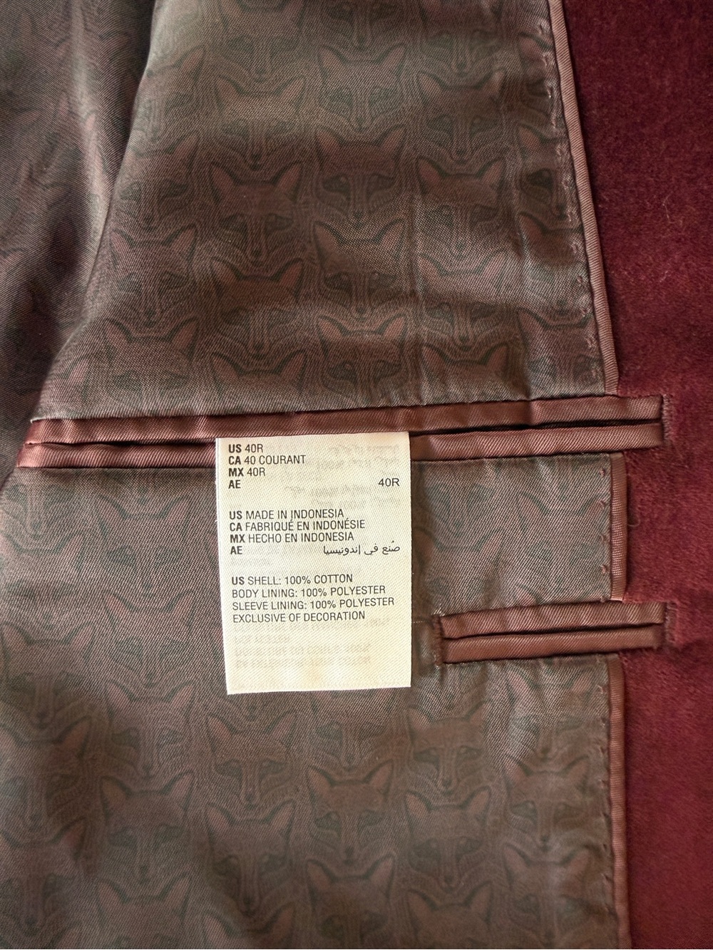 Alfani Men's Velvet Blazer in Burgundy - Picture 3 of 4
